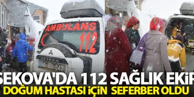 Yüksekova'da 112 Sağlık Ekipleri doğum hastası için seferber oldu