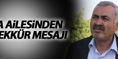 Ata ailesinden teşekkür mesajı