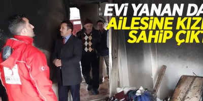 Evi yanan Dalga ailesine Kızılay sahip çıktı