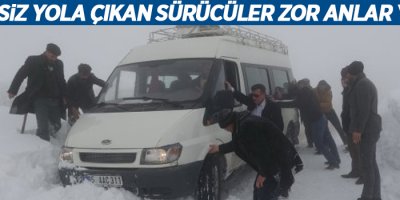 Zincirsiz yola çıkan sürücüler zor anlar yaşadı