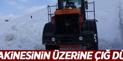 İş makinelerinin üzerine çığ düştü