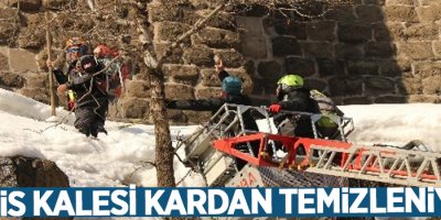 Bitlis Kalesi kardan temizleniyor