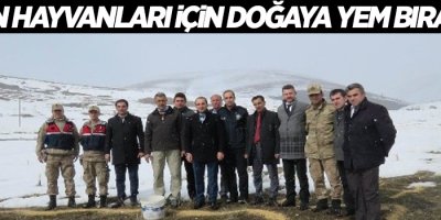 Yaban hayvanları için doğaya yem bırakıldı