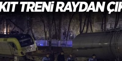 Yakıt treni raydan çıktı