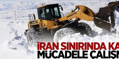 İran sınırında karla mücadele çalışması