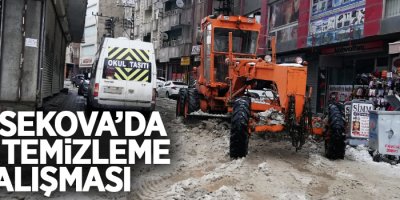 Yüksekova'da kar temizleme çalışması