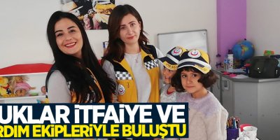 Çocuklar itfaiye ve ilk yardım ekipleriyle buluştu