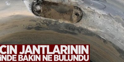 Aracın jantlarının içerisinde bakın ne bulundu