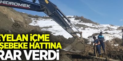 Heyelan içme suyu şebeke hattına zarar verdi