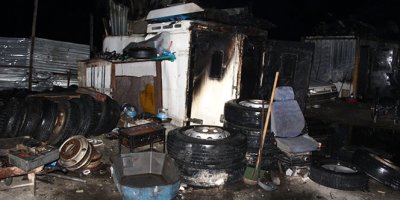 Oto hurdacısında çıkan yangın korkuttu