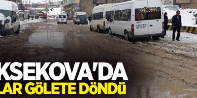 Yüksekova'da yollar gölete döndü