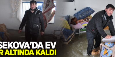 Yüksekova'da ev sular altında kaldı