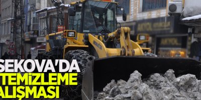 Yüksekova'da kar temizleme çalışması