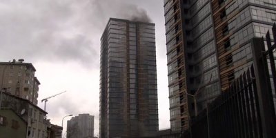 24 katlı binada korkutan yangın söndürüldü