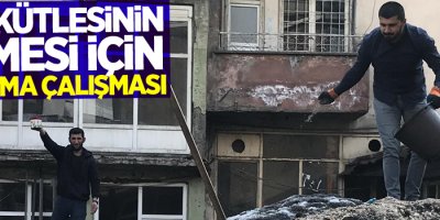 Kar kütlesinin erimesi için tuzlama çalışması