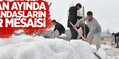Nisan ayında vatandaşların kar mesaisi