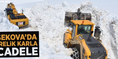 Yüksekova’da 5 metrelik karla mücadele