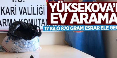 Ev aramasında 17 kilo 870 gram esrar ele geçirildi
