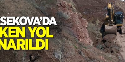 Yüksekova’da çöken yol onarıldı