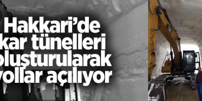 Hakkari’de kar tünelleri oluşturularak yollar açılıyor