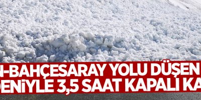Van-Bahçesaray yolu düşen çığ nedeniyle 3,5 saat kapalı kaldı