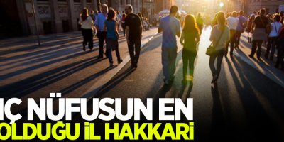 Genç Nüfusun en çok olduğu il Hakkari