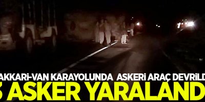 Van'da askeri araç devrildi: 3 asker yaralı