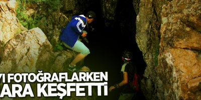 Doğayı fotoğraflarken mağara keşfetti