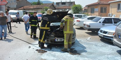 Otomobil alevlere teslim oldu