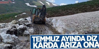 Temmuz ayında diz boyu karda arıza onarımı