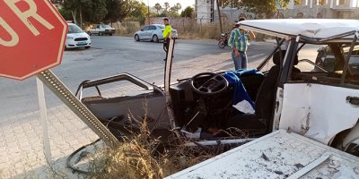 Parçalanan araçtan sağ çıktı !