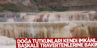 Doğa tutkunları kendi imkânlarıyla Başkale travertenlerine bakım yaptı