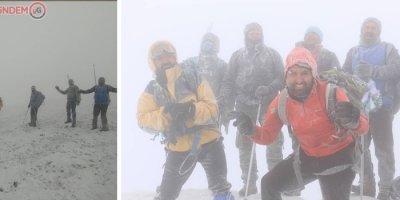 Ağrı Dağı’na tırmanan dağcılar tipi ve fırtınaya yakalandı