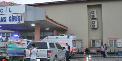 Dağdan kopan kayalar 2 kişiyi yaraladı