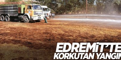 Edremit'te korkutan yangın