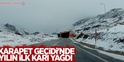 Karapet Geçidi'nde yılın ilk karı yağdı