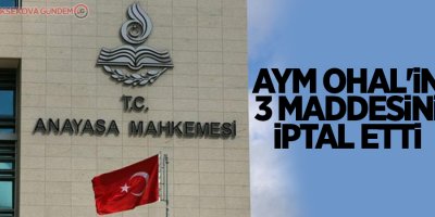 AYM OHAL'in 3 maddesini iptal etti