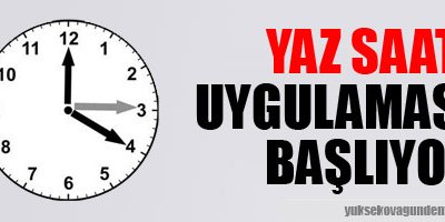 Yaz saati başlıyor!