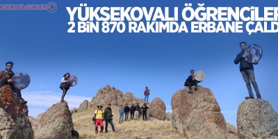 Yüksekovalı öğrenciler 2 bin 870 rakımda erbane çaldı