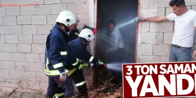 Özalp'ta samanlık yangını