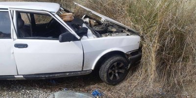 Otomobil toprak zemine çarptı: 3 yaralı