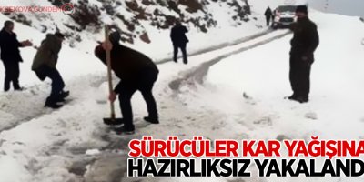 Şırnak Uludere'de sürücülerin kar sınavı
