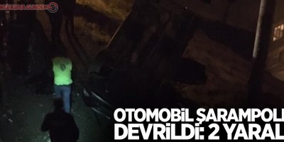 Otomobil şarampole devrildi: 2 yaralı