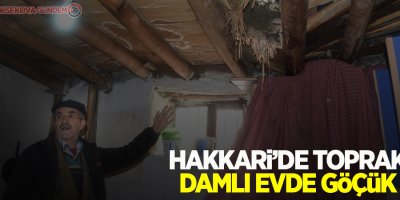 Hakkari’de toprak damlı evde göçük