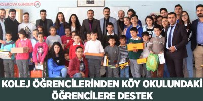 Kolej öğrencilerinden köy okulundaki öğrencilere destek