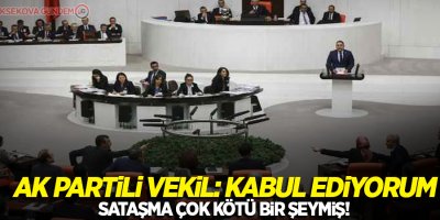 AK Partili vekil: Kabul ediyorum, sataşma çok kötü bir şeymiş!