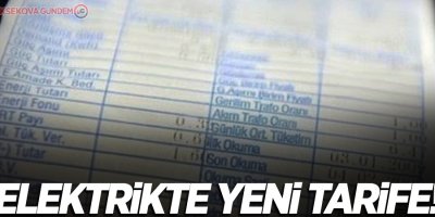 Elektrikte yeni tarife!