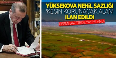 Yüksekova Nehil sazlığı 'kesin korunacak alan' ilan edildi