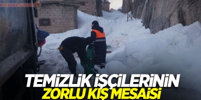 Temizlik işçilerinin zorlu kış mesaisi
