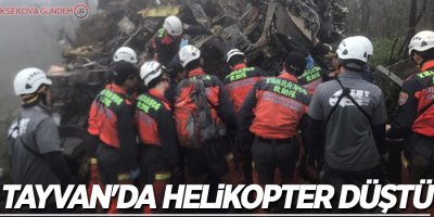 Tayvan'da helikopter düştü